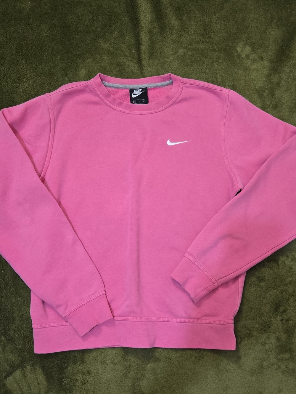 Nike Hot Pink Crew Sweatshirt with White Swoosh S